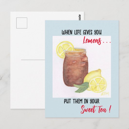 Sweet Tea Postkarte (Vorne/Hinten)