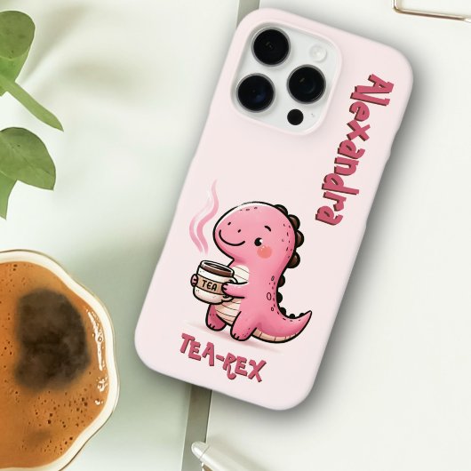 Sweet Tea-Rex Personalisiert Dinosaurier Animal Pu Case-Mate iPhone Hülle