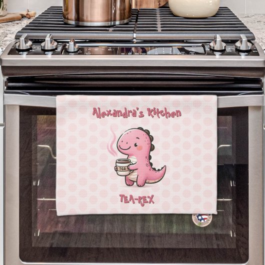 Sweet Tea-Rex Personalisiert Dinosaurier Animal Pu Geschirrtuch