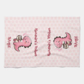 Sweet Tea-Rex Personalisiert Dinosaurier Animal Pu Geschirrtuch (Horizontal)