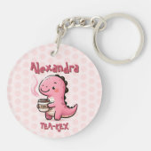 Sweet Tea-Rex Personalisiert Dinosaurier Animal Pu Schlüsselanhänger (Rückseite)
