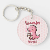 Sweet Tea-Rex Personalisiert Dinosaurier Animal Pu Schlüsselanhänger (Vorderseite)