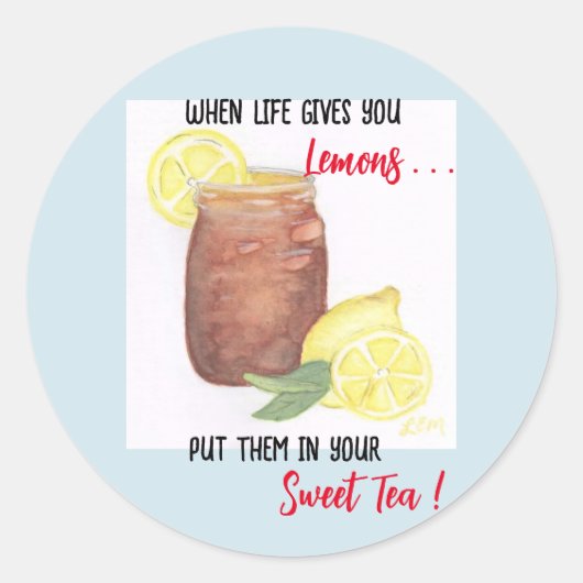 Sweet Tea Runder Aufkleber (Vorderseite)