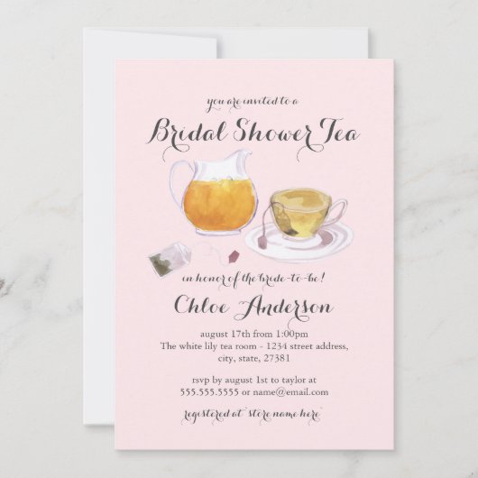 Sweet Teacup Brautparty Tee Party Einladung (Vorderseite)