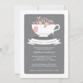 Sweet Teacup Pink Blumendusche Einladung (Vorderseite)