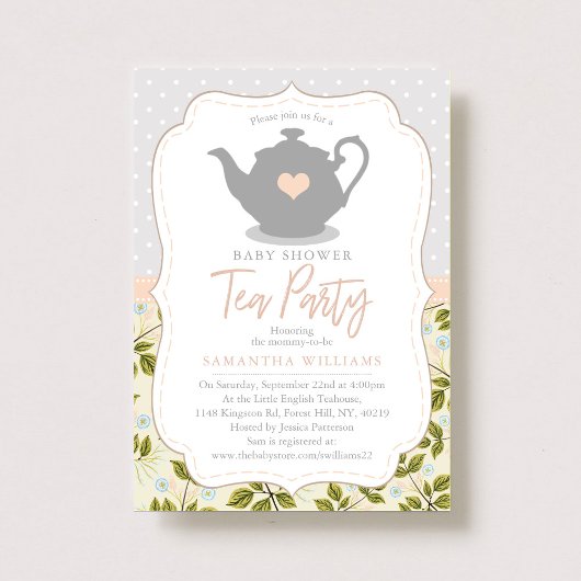 Sweet Teapot Baby Dusche Tee Party Einladung