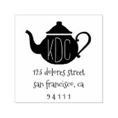 Sweet Teapot Monogram Rücksendeadresse Briefmarke Permastempel (Design)