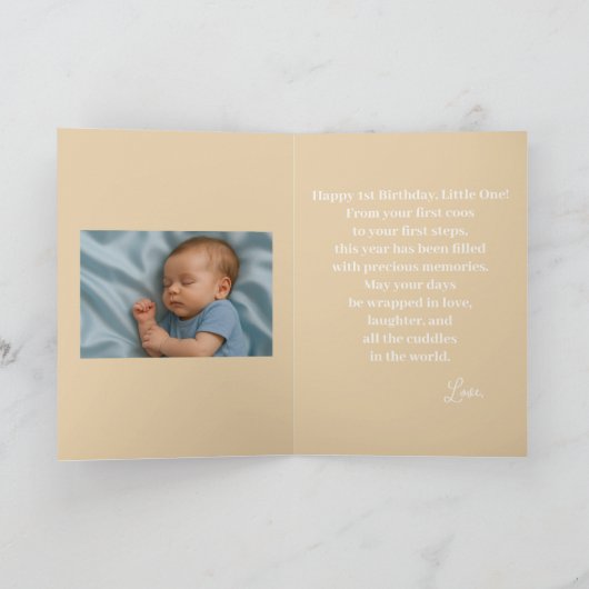 Sweet Teddy 1. Geburtstag wünscht Karte (Innenseite)