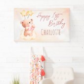 Sweet Teddy Bär Geburtstagsparty personalisiert Banner (Insitu)