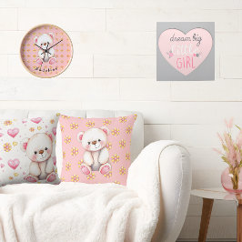 Sweet Teddy Bär & Pinwheels für ein Mädchen Babybi Kissen