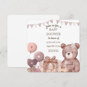 Sweet Teddy Bear Baby Shower Invitation Einladung (Vorne/Hinten)