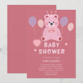 Sweet Teddy Bear Baby Shower Invitation Einladung (Vorne/Hinten)