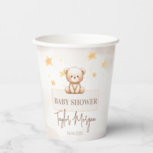 Sweet Teddy Bear Baby Shower Pappbecher (Vorderseite)
