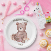 Sweet Teddy Bear Baby Shower Party Plate Pappteller (Party)