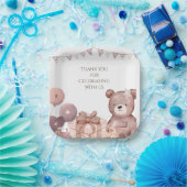 Sweet Teddy Bear Baby Shower Party Plate Pappteller (Party)