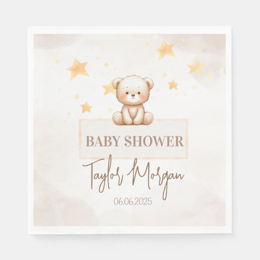 Sweet Teddy Bear Baby Shower Serviette (Vorderseite)