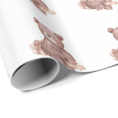 Sweet Teddy Bear Baby Shower Wrapping Paper Geschenkpapier (Rolleneckpunkt)