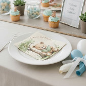 Sweet Teddy Bear Book Lover Baby Shower Party  Serviette