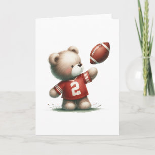 Sweet Teddy Bear Football Player Blank Gruß Karte
