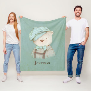 Sweet Teddy Bear Name Personalisiert Fleecedecke