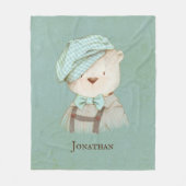 Sweet Teddy Bear Name Personalisiert Fleecedecke (Vorderseite)