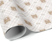 Sweet Teddy Bear Plaid Wrapping Paper Roll Geschenkpapier (Rolleneckpunkt)