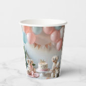 Sweet Teddy Bears Balloons Birthday or Baby Shower Pappbecher (Rückseite)