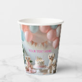 Sweet Teddy Bears Balloons Birthday or Baby Shower Pappbecher (Vorderseite)