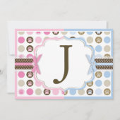 Sweet Teddy Bears und Paw Dot Print Gender-Bericht Einladung (Vorderseite)