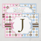 Sweet Teddy Bears und Paw Dot Print Gender-Bericht Einladung (Vorne/Hinten)