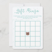 Sweet Teddy Blue Boy Baby Dusche Bingo Spiel Einladung (Rückseite)
