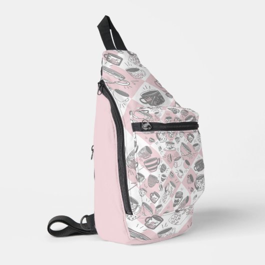 Sweet Tee Print Cut Nähtasche Crossbody Bag (Linke Seite)