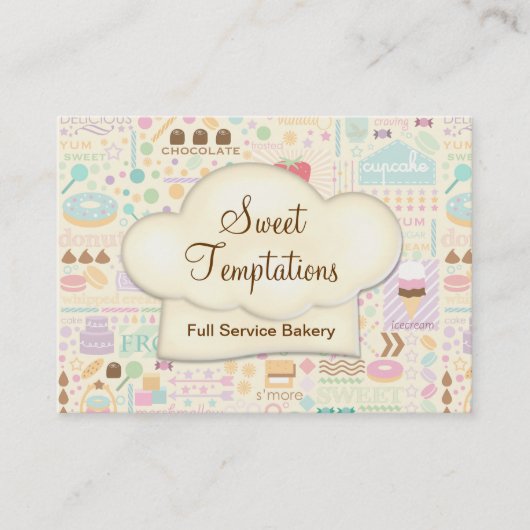 Sweet Temptations Bakery Boutique Visitenkarte (Vorderseite)