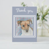 Sweet Terrier Puppy Vielen Dank Dankeskarte (Stehend Vorderseite)