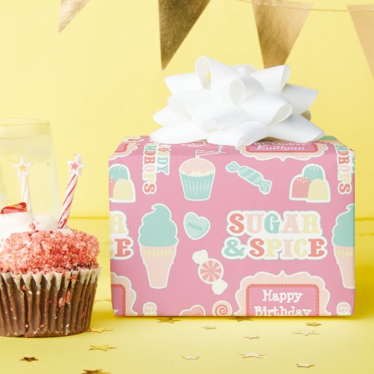 Sweet Things Personalisiert Geburtstag Geschenkpapier (Geburtstagsparty)