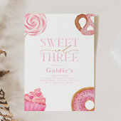 Sweet Three Birthday Party Einladungen