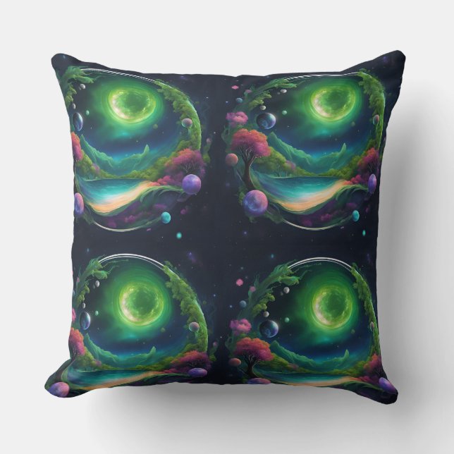 Sweet Throw Kissen mit kosmischem Design (Vorderseite)
