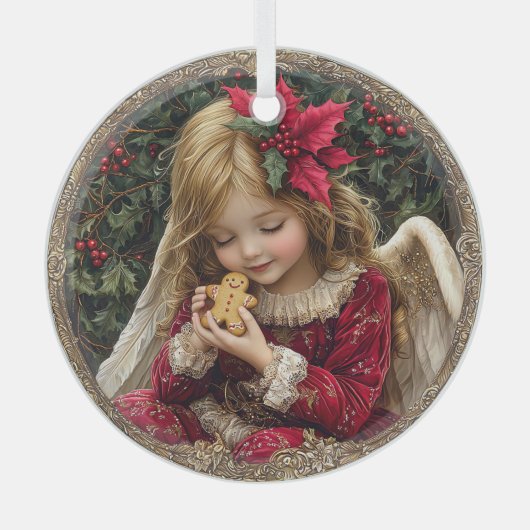 Sweet Tidings – Angel of Holiday Wonder Ornament Aus Glas (Vorderseite)