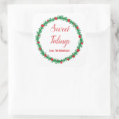 Sweet Tidings Siegel, Weihnachten, Feiertage Lecke Quadratischer Aufkleber (Tasche)