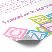 Sweet Time Capsule Blocks First Birthday Keepsake  Poster (Ecke)