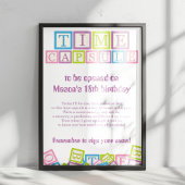 Sweet Time Capsule Blocks First Birthday Keepsake  Poster