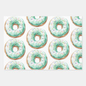 Sweet Time Pastel Green Donut Geburtstag Geschenkpapier Set (Vorderseite)