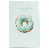 Sweet Time Pastel Green Donut Geburtstag Mittlere Geschenktüte (Vorderseite)