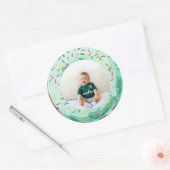 Sweet Time Pastel Green Donut Geburtstag Runder Aufkleber (Umschlag)