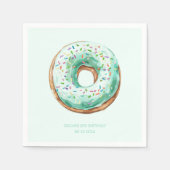 Sweet Time Pastel Green Donut Geburtstag Serviette (Vorderseite)