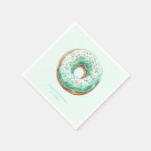 Sweet Time Pastel Green Donut Geburtstag Serviette (Ecke)