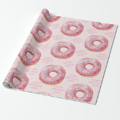 Sweet Time Pastel Pink Donut Geburtstag Geschenkpapier (Ungerollt)