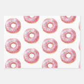 Sweet Time Pastel Pink Donut Geburtstag Geschenkpapier Set (Vorderseite)