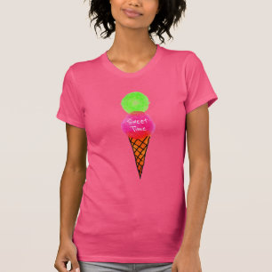 Sweet time Slogan Ice Creme Pop Art T-Shirt