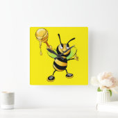 Sweet Time with Our Honey Bee Clock! 🍯🐝 Quadratische Wanduhr (Zuhause)